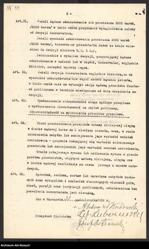 image.from.collection.number "Dekret Rady Regencyjnej o opiece nad zabytkami sztuki i kultury ."