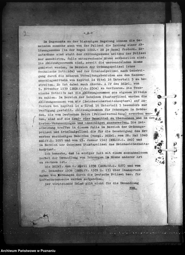 Obraz 7 z jednostki "Allgemeine Bauangelegenheiten der Polizei und Gandarmerie -, der Kriminalpolizei, Gestapo, des SD und SHD und der Technischen Nothilfe"