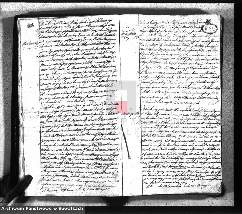 Obraz 8 z jednostki "Księga urodzonych, zaślubionych i umarłych gminy wiżańskiey z roku 1826"