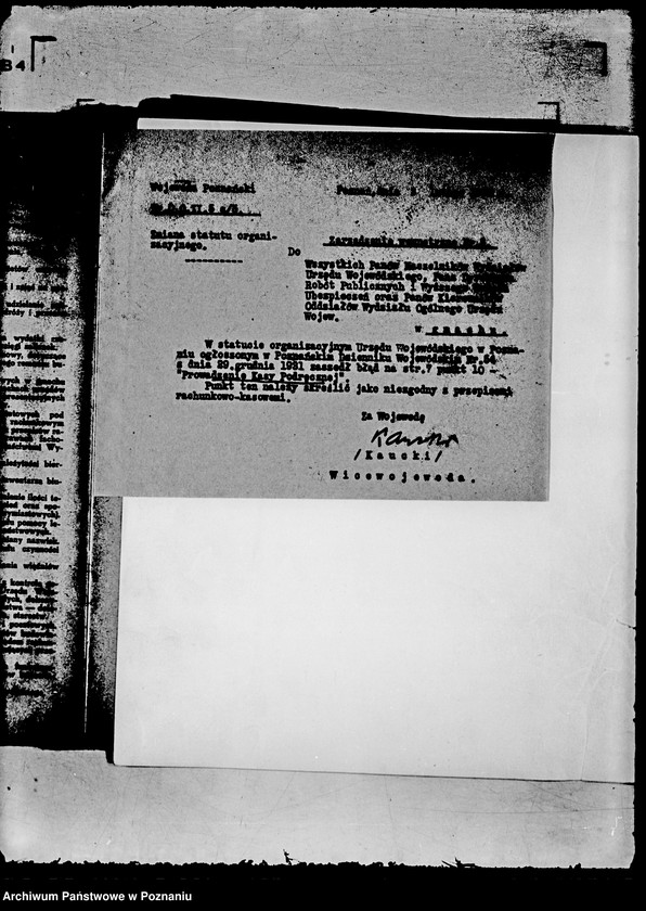 Obraz 11 z jednostki "/Zarządzenia wewnętrzne wojewody w sprawie podziału czynności w Urzędzie Wojewódzkim, statut organizacyjny itp./"