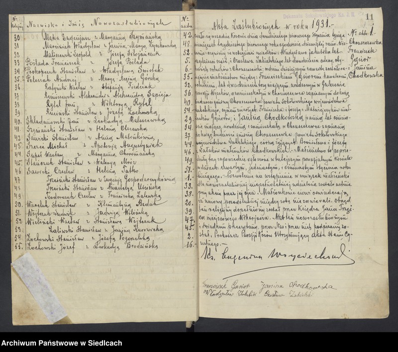 Obraz 14 z jednostki "Akta małżeństw - unikat [Wpisy zaczynają się od aktu nr 39 z dnia 15 października 1930 roku, zakończono na akcie nr 70 z dnia 16 października 1935 roku]"