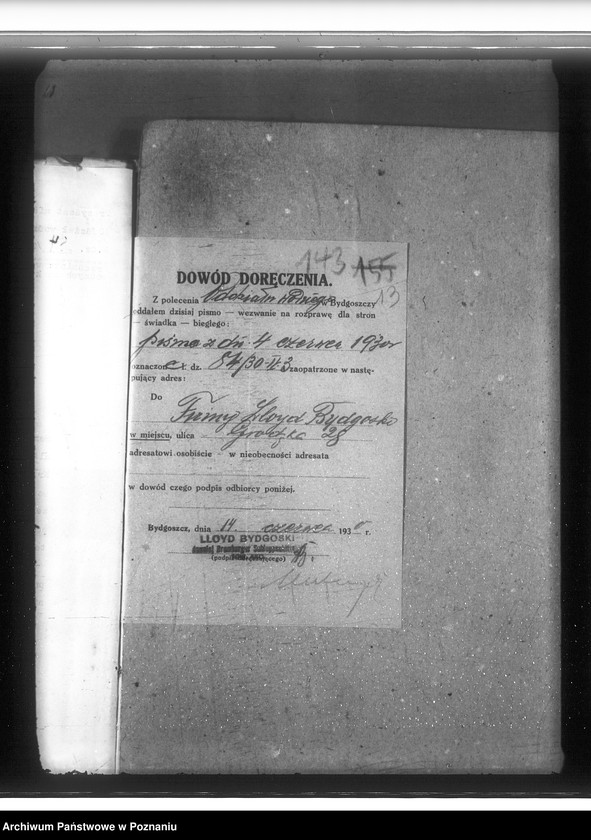 Obraz 17 z jednostki "/Uprawnienia wodne firmy Lloyd Bydgoski, Spółka Akcyjna Bydgoszcz ul. Grodzka 28/29/"