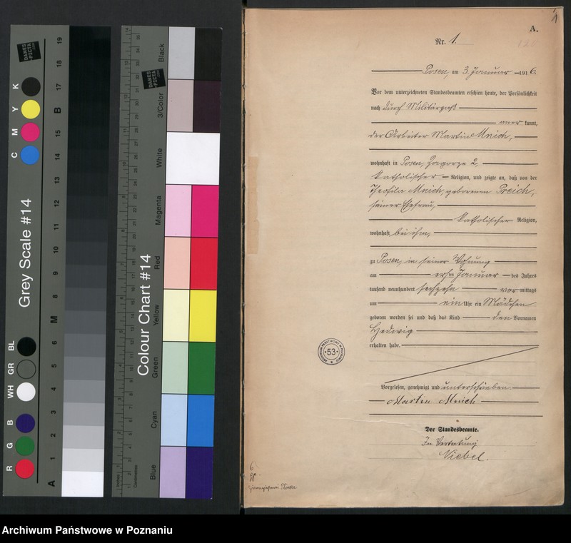 Obraz 3 z jednostki "Księga miejscowa urodzeń tom I [Rejestr główny urodzeń]"