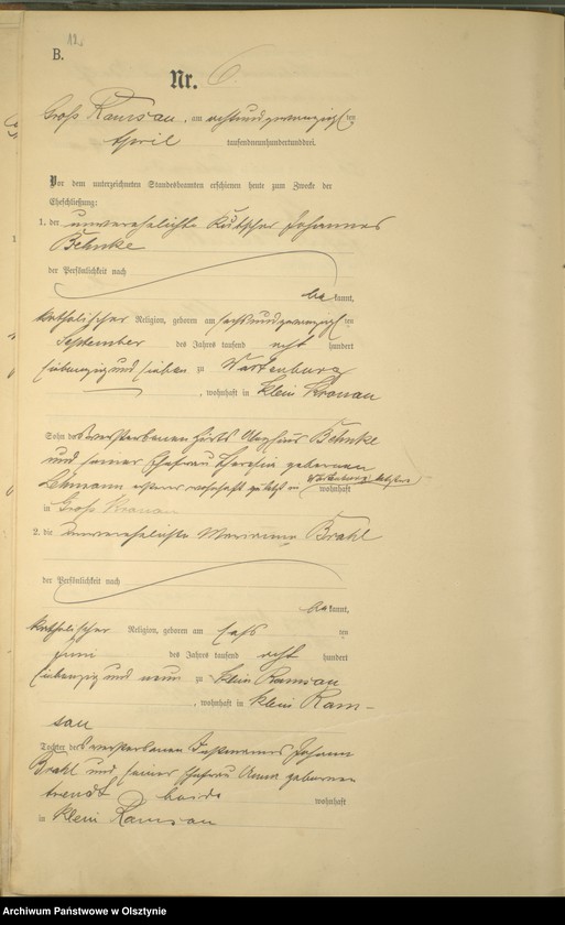 image.from.unit.number "Heiraths-Haupt-Register Nr 1 - 20"