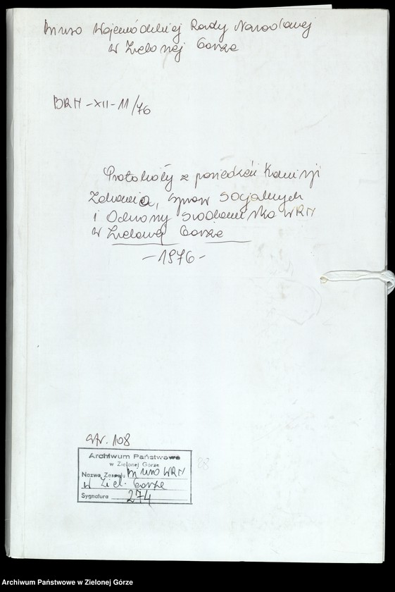 image.from.unit.number "Protokóły z posiedzeń Komisji Zdrowia, Spraw Socjalnych i Ochrony Środowiska Wojewódzkiej Rady Narodowej w Zielonej Górze"