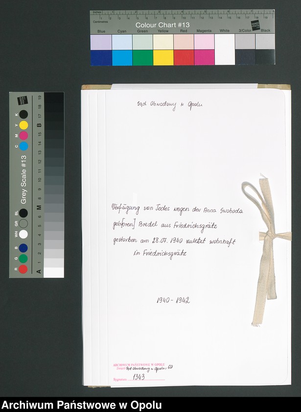 Obraz 2 z jednostki "Verfügung von Todes wegen der Anna Swoboda geb[oren] Bredel aus Friedrichsgrätz gestorben am 28.07.1940 zuletzt wohnhaft in Friedrichsgrätz."