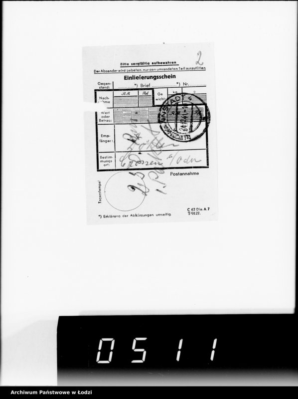 Obraz 6 z jednostki "1. Kassenbelege von nr 1 bis nr 208"
