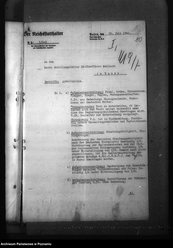 Obraz 14 z jednostki "Plany pracy komórek organizacyjnych urzędu namiestnika zebrane dla ustalenia podziału czynności"