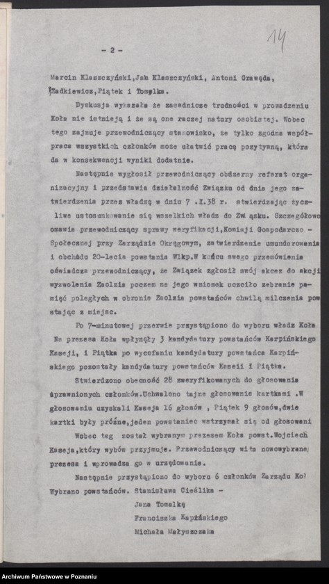 Obraz 18 z jednostki "Murowana Goślina, powiat Oborniki - akta koła."
