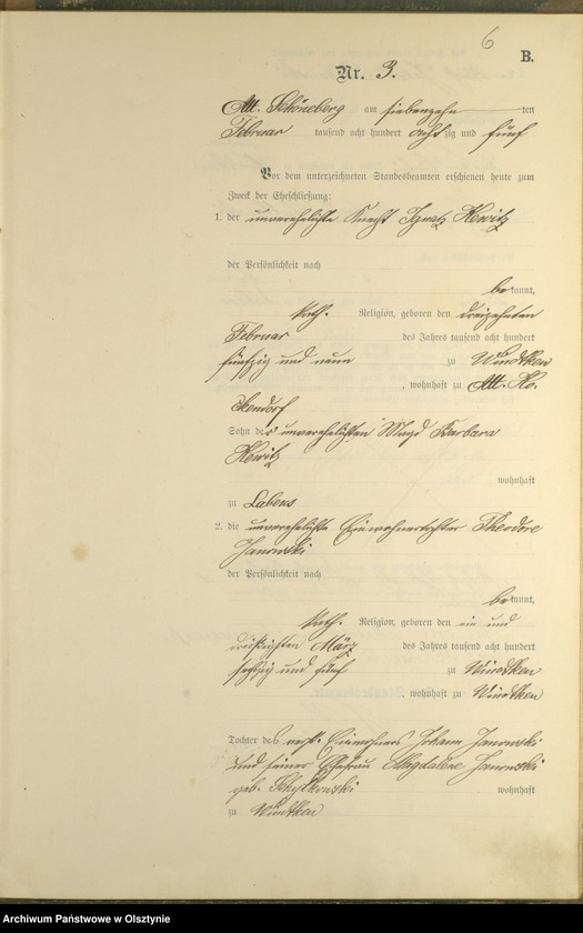 image.from.unit.number "Heiraths-Haupt-Register Nr 1 - 15"