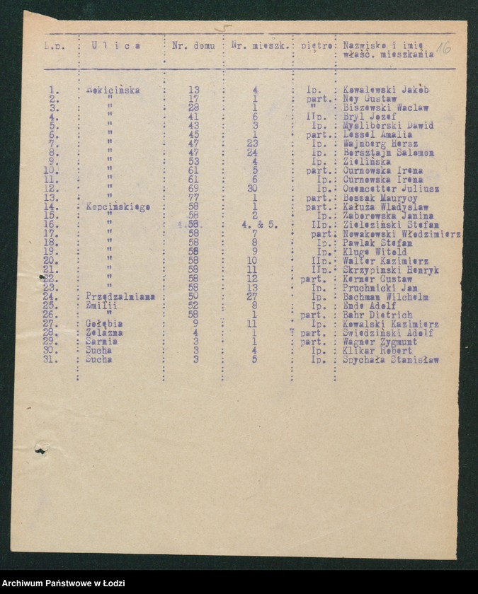 Obraz 18 z jednostki "[Akta IX Komisariatu Milicji Obywatelskiej - pokwitowania, spisy oddanej broni, spisy wolnych lokali, rowerów i motocykli]"