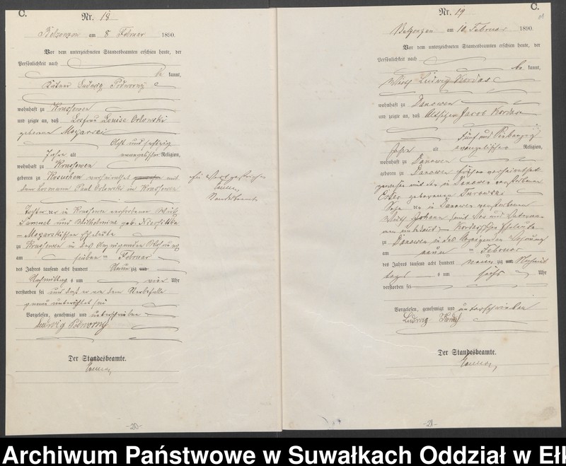 image.from.unit.number "Sterbe-Haupt-Register des Königlichen Preussischen Standes-Amtes Belzonzen Kreis Johannisburg"