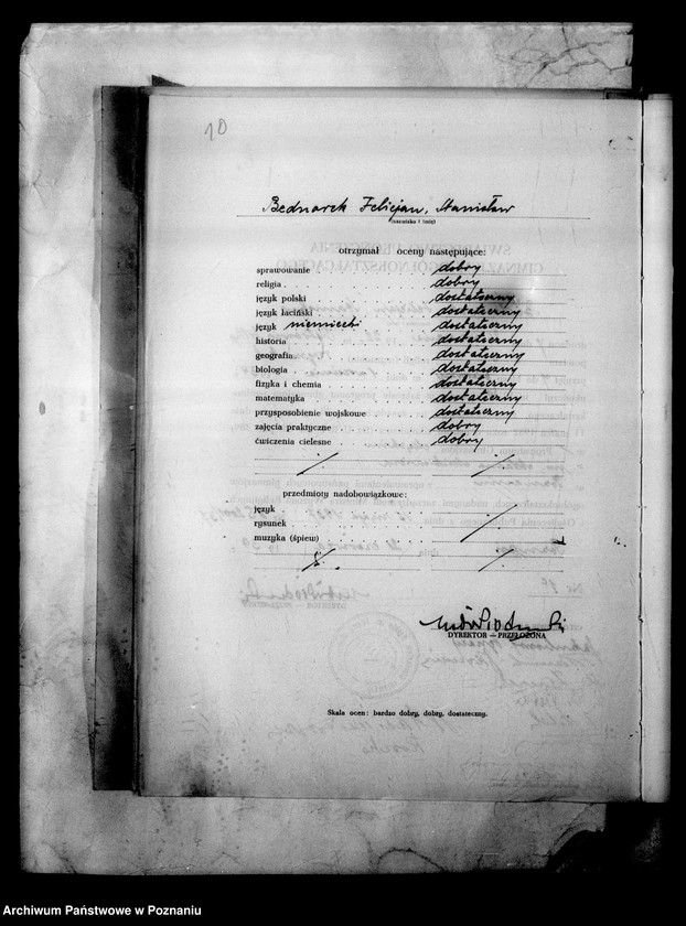 Obraz 13 z jednostki "Prywatne Liceum i Gimnazjum imienia Mickiewicza - Poznań [spis uczniów klasy II liceum oraz świadectwa ukończenia gimnazjum (IV klasy)]"