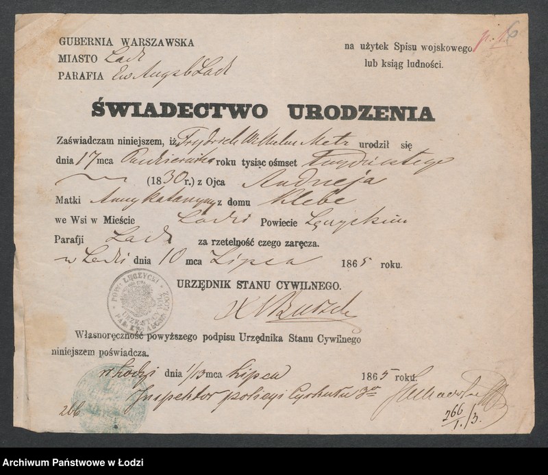 Obraz 8 z jednostki "[Aneksy od nr 266 do nr 274a]"