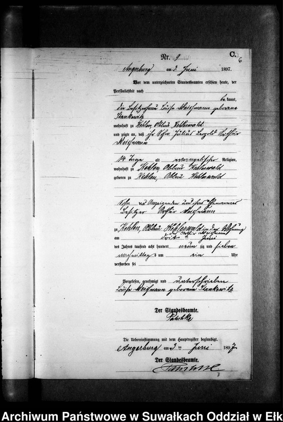 image.from.unit.number "Sterbe-Neben-Register des Preussischen Standes-Amtes Kehlen Kreis Angerburg"