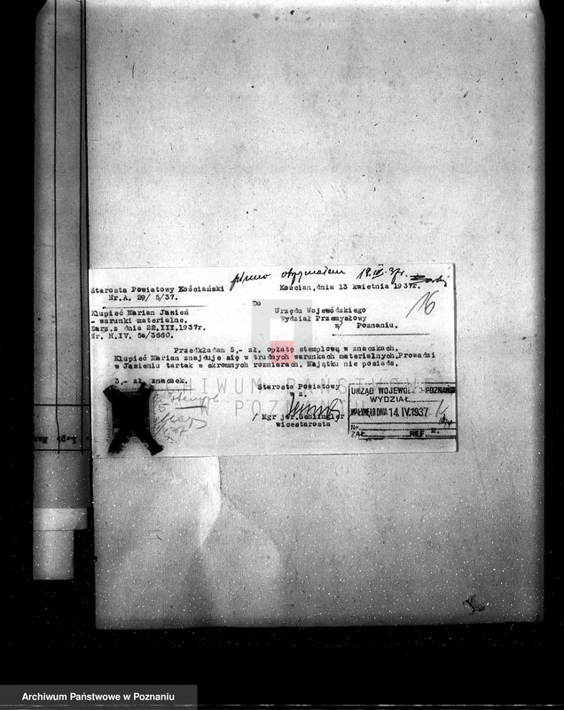 Obraz 19 z jednostki "Młyn parowy w Jasieniu pow. kościański własność M. Klupiec nr woj. kotła 3660"