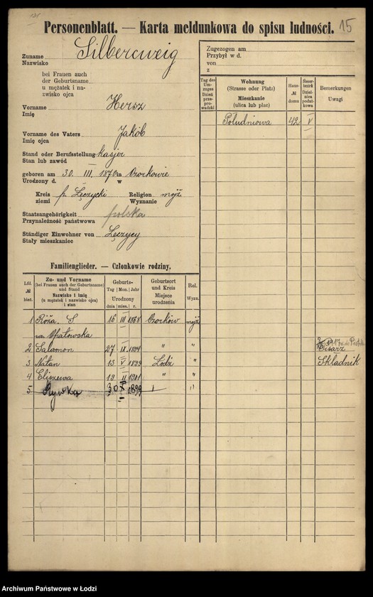 image.from.unit.number "[Spis ludności Łodzi] Zilberblatt - Zilberszpic"