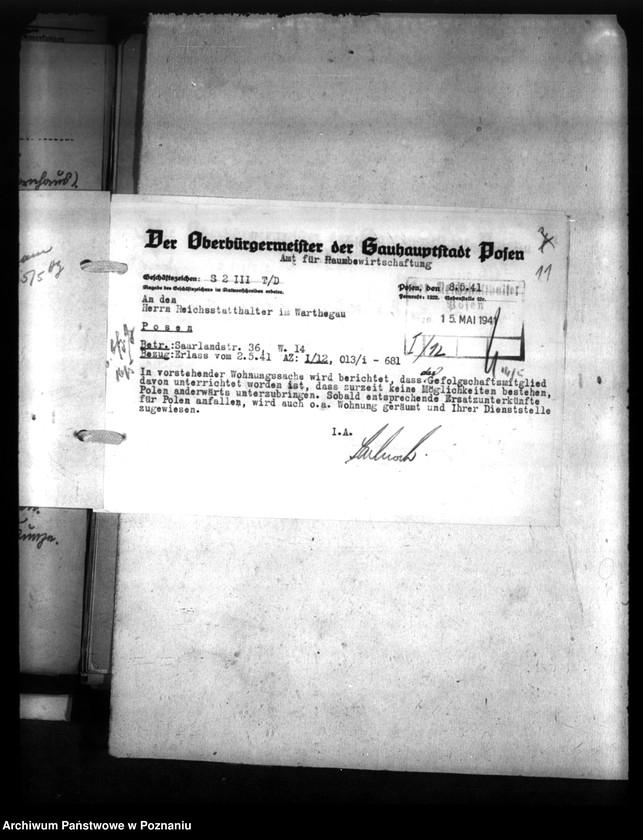 Obraz 15 z jednostki "Wohnungszuweisungen für Deutsche. Verdrängung der Polen."