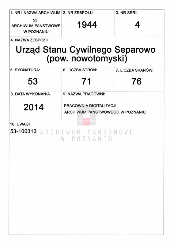 Obraz 1 z jednostki "Księga zgonów"
