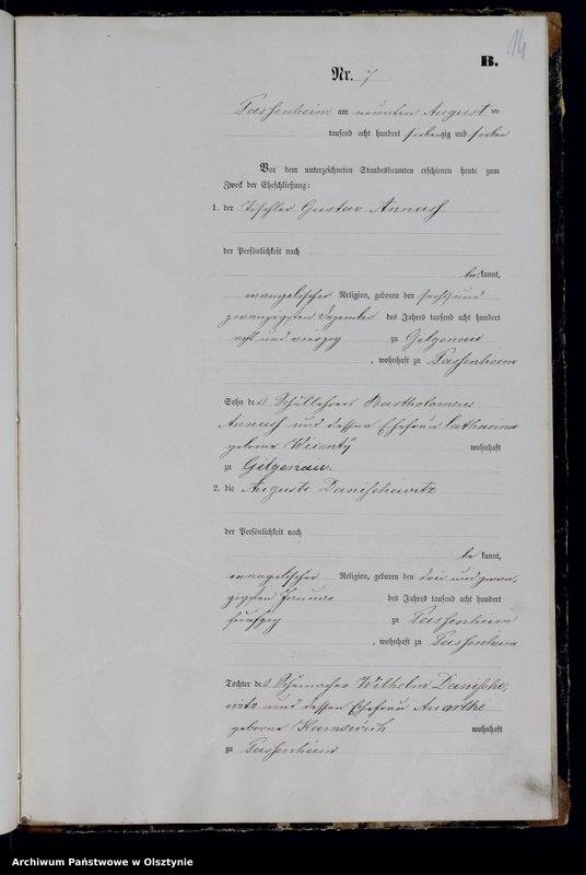 image.from.unit.number "Heiraths-Haupt-Register Nr 1 - 14"
