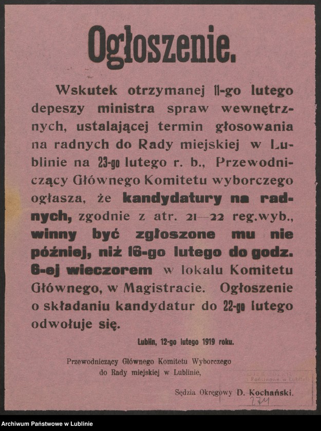 Obraz 16 z kolekcji "Gorączka wyborcza w przedwojennych drukach ulotnych111"