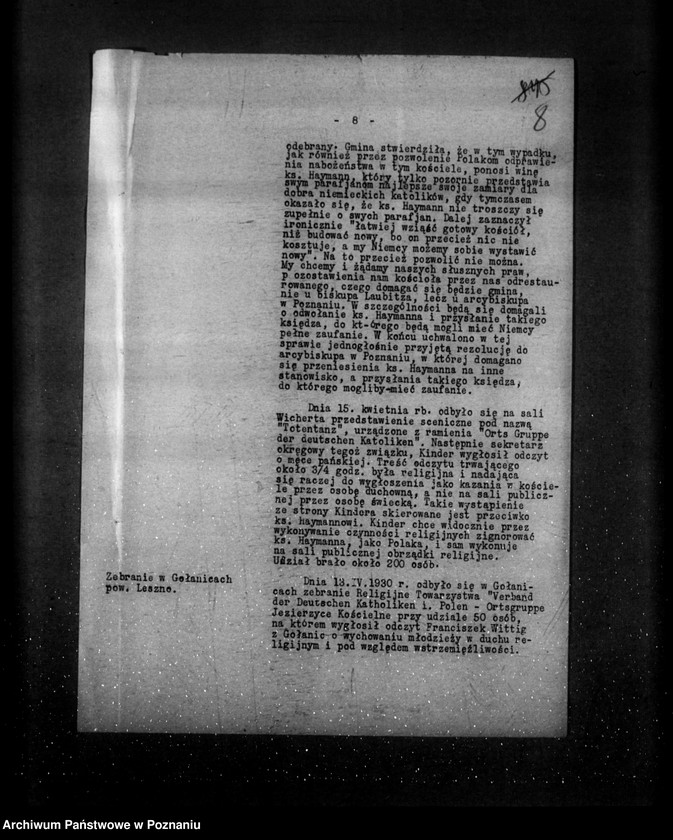 Obraz 12 z jednostki "Sprawozdania z życia mniejszości narodowych za miesiące kwiecień, maj, czerwiec 1930 r."