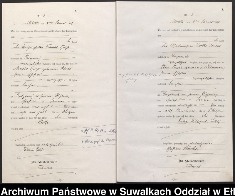 image.from.unit.number "[Geburts-Haupt-Register des Königlichen Preussischen Standes-Amtes Ukta Kreis Sensburg]"