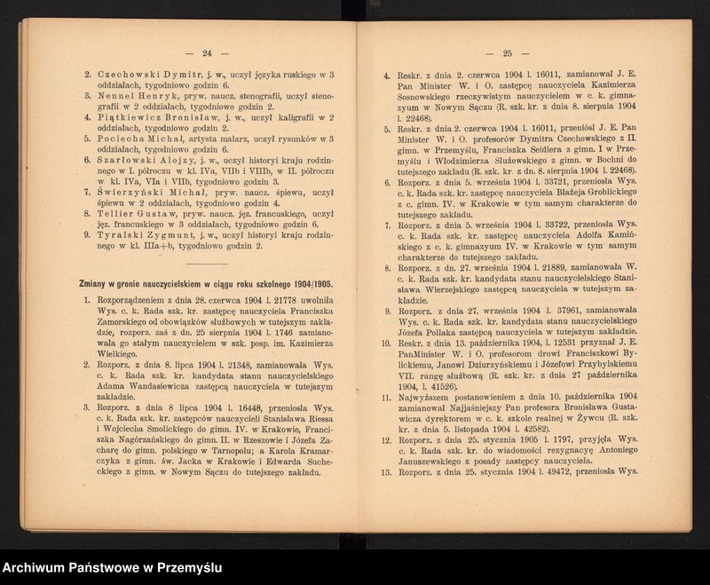 image.from.unit.number "Sprawozdanie dwudzieste drugie Dyrekcji c.k. Gimnazjum III. w Krakowie za rok szkolny 1905"