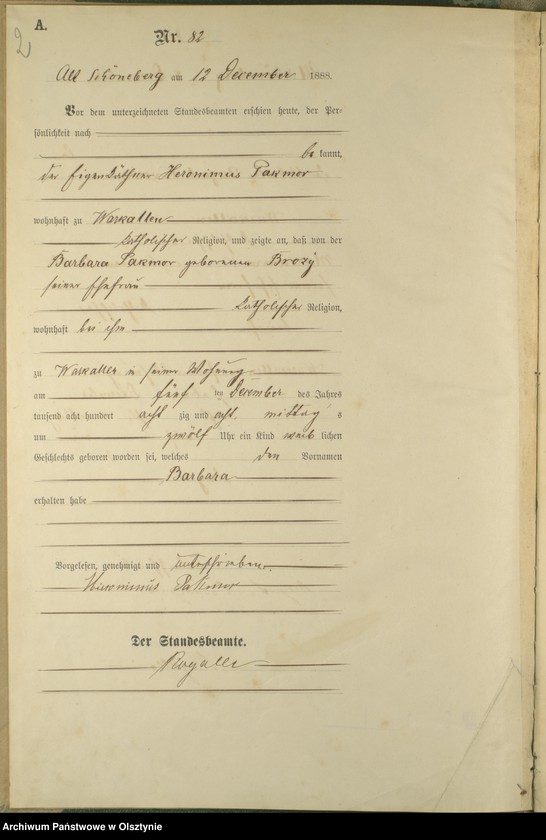 image.from.unit.number "Geburts-Haupt-Register Nr 81 - 88"