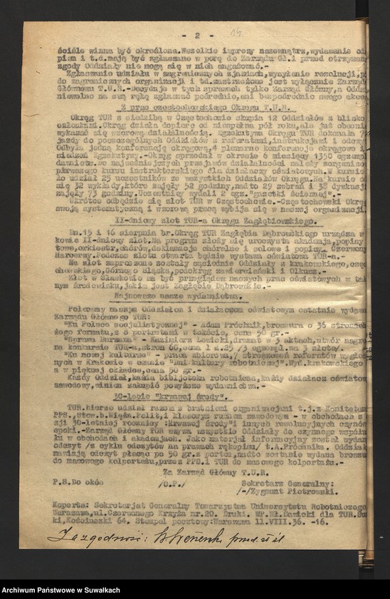 image.from.unit.number "[Wykaz związków zawodowych istniejących w powiecie wg. stanu na dzień 1. I 1937 r. oraz korespondencja]"