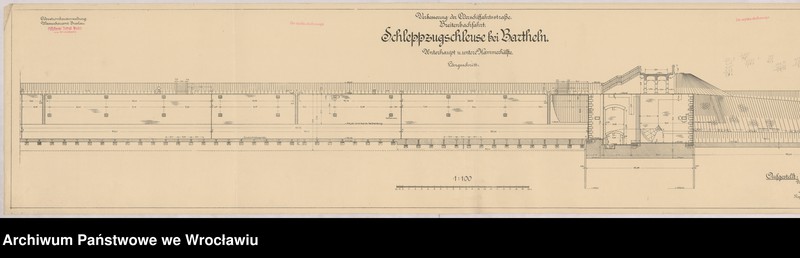 image.from.unit.number "Verbesserung der Oderschiffahrtsweg. Breitenbachfahrt. Schleppzugschleuse bie Bartheln"