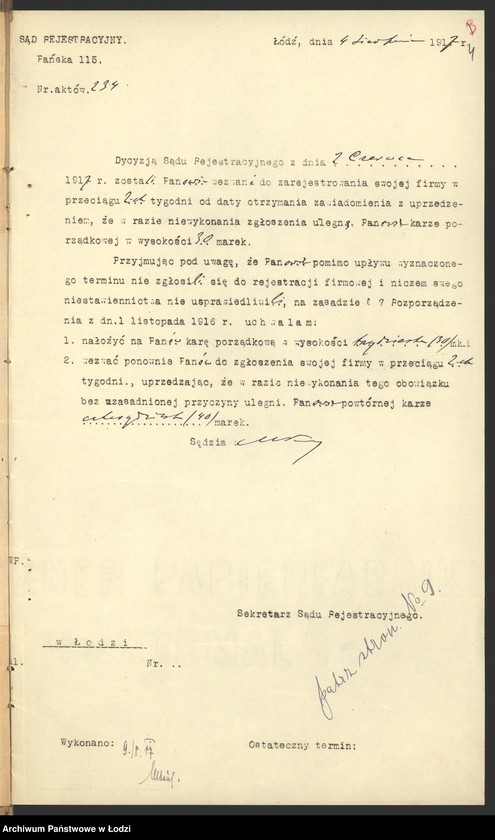 Obraz 6 z jednostki "Frieda Fetelsohn, Hirsz Judelowicz- fabryka towarów wełnianych"