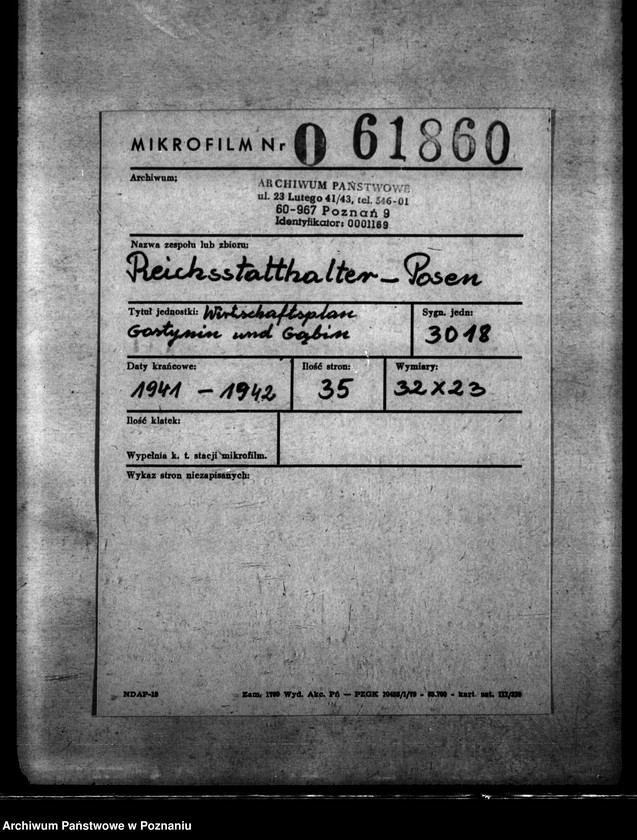 Obraz 2 z jednostki "Wirtschaftsplan Gostynin und Gąbin"