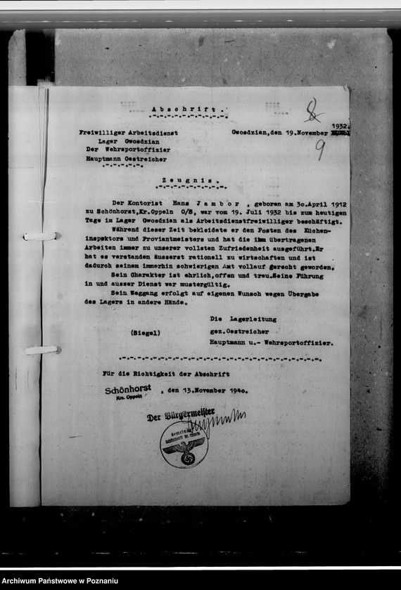 Obraz 13 z jednostki "Jambor, Hans, Bewerbung - um eine Amtskommissarstelle"