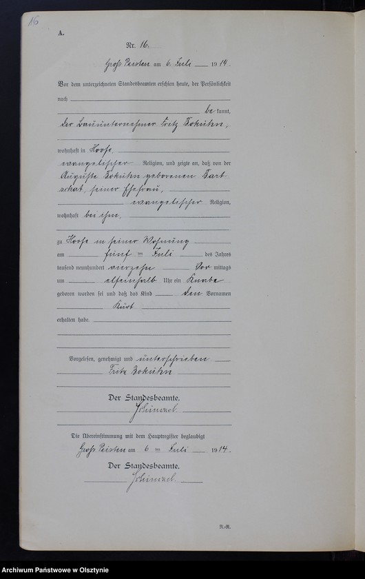 image.from.unit.number "Geburts-Neben-Register Nr 1 - 35 [Księga urodzeń- wtóropis ]"