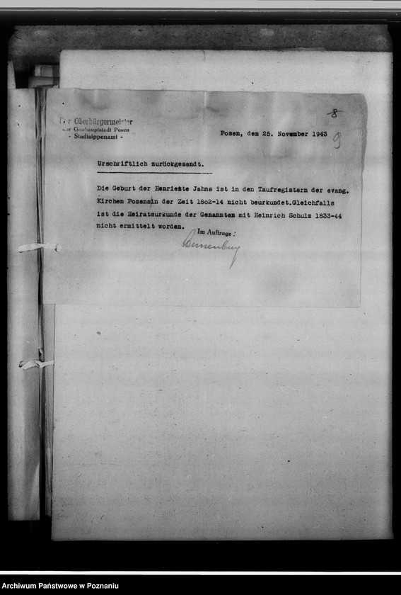 Obraz 14 z jednostki "[Korespondencja w sprawie ustalenia nazwisk, imion, pochodzenia przodków]"