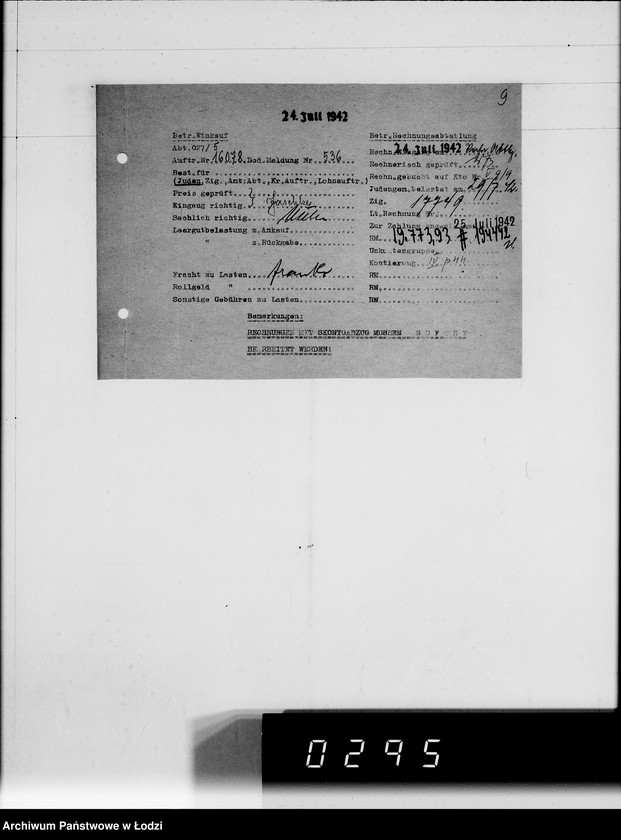 Obraz 13 z jednostki "G. Sache. Rechnungen [za dostawy towarów dla Getta]"