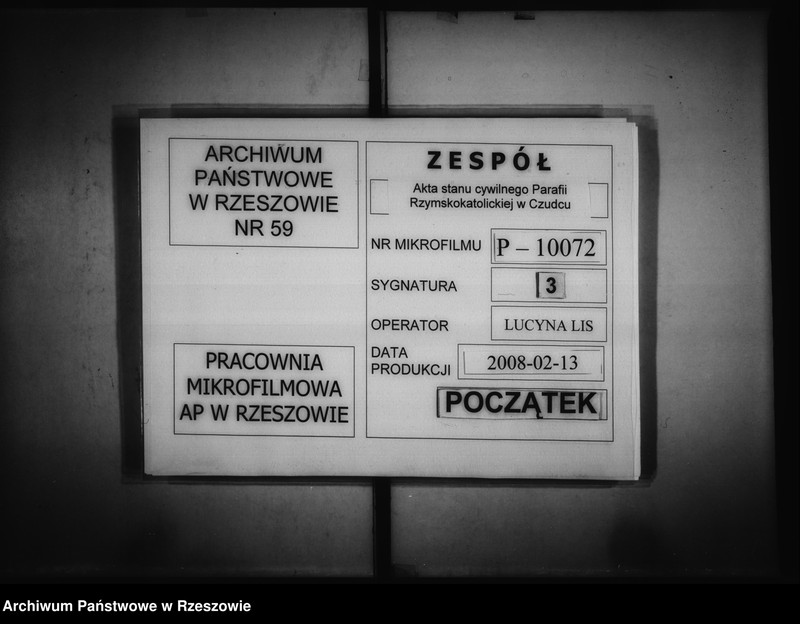 image.from.unit.number "Księga metrykalna - urodzenia, małżeństwa, zgony - parafia Czudec: Czudec, Przedmieście, Babica, Nowa Wieś, Wyżne, Piekarówka, Zaborów"