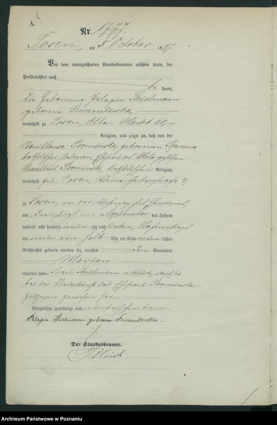 Obraz 7 z jednostki "Księga urodzeń t. IV"