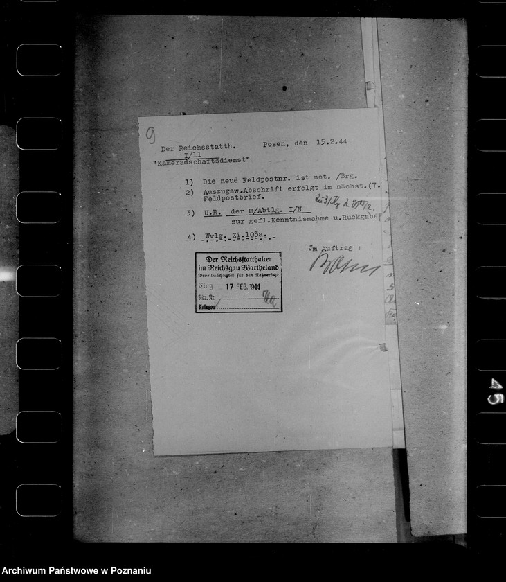 Obraz 13 z jednostki "Korespondencja z powołanymi do wojska pracownikami urzędu namiestnika"