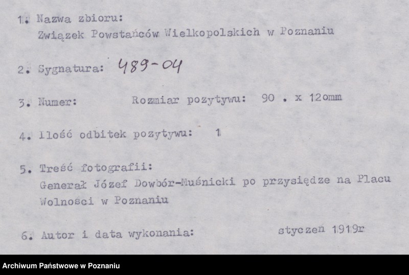 Obraz 10 z jednostki "Zaprzysiężenie Dowództwa Głównego w Poznaniu."