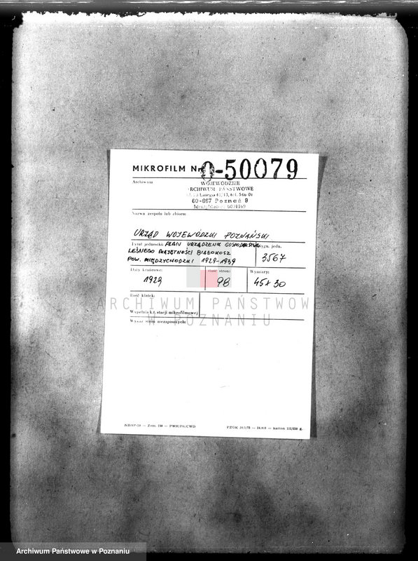 image.from.unit.number "Plan urządzenia gospodarstwa leśnego dla lasu majętności Białokosz powiat międzychodzki 1929-1939"