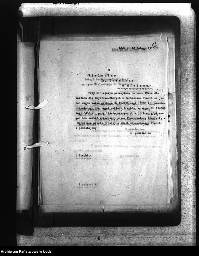 Obraz 18 z jednostki "Do Sekcji Sanitarno-Szpitalnej [korespondencja]"