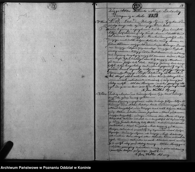 Obraz 15 z jednostki "Księga aktów urodzenia, małżeństw i zejścia"