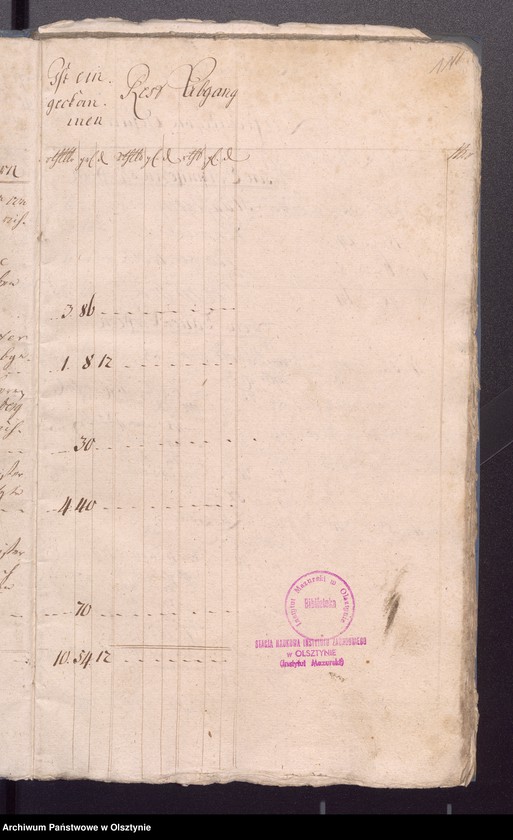 image.from.unit.number "Kobultische Kirche-aller Einnahme und Ausgabe-wie auch Bau-Rechning"