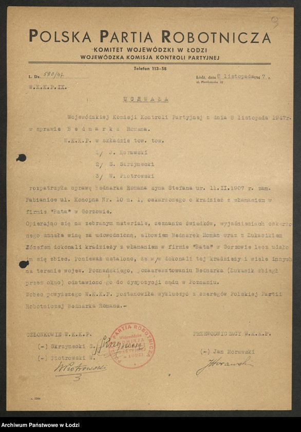 Obraz 10 z jednostki "[Uchwały WKKP A-O]"