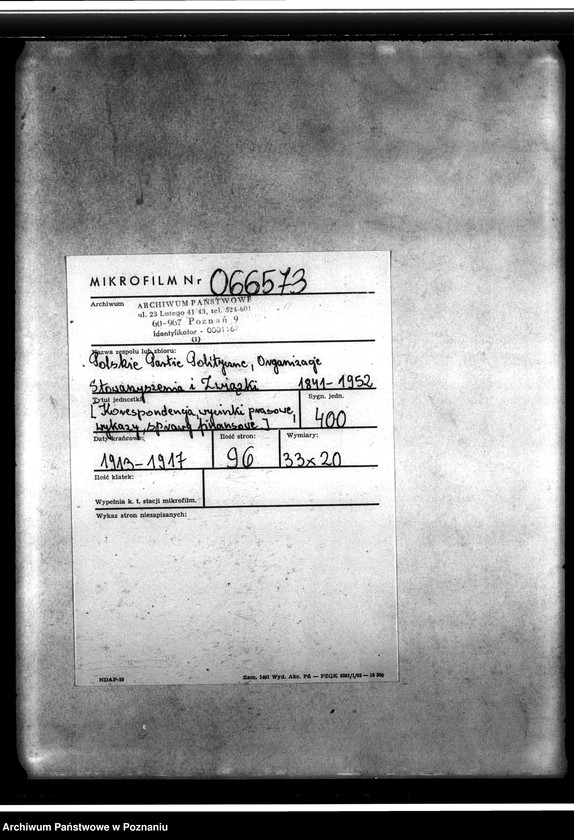 Obraz 2 z jednostki "Korespondencja, wycinki prasowe, wykazy, sprawy finansowe"