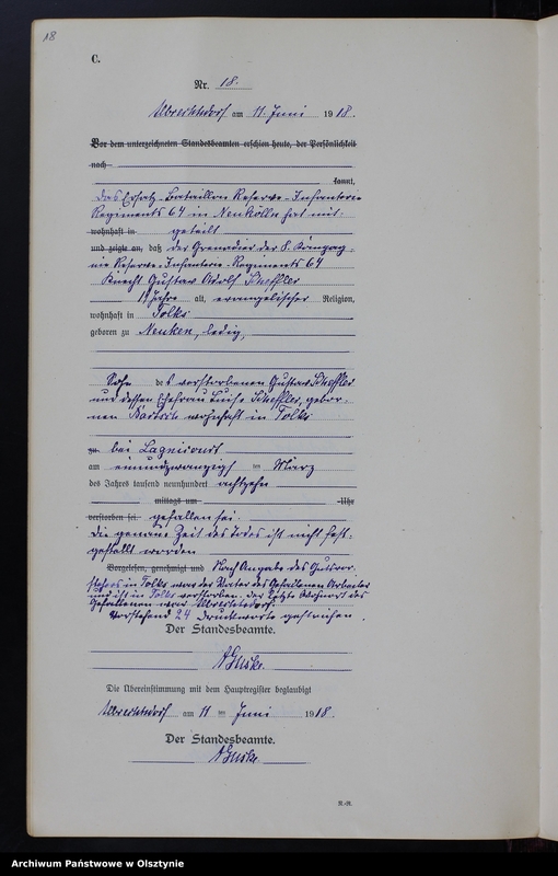 Obraz 20 z jednostki "Sterbe-Neben-Register Nr 1 - 32 [ Księga zgonów - wtóropis ]"