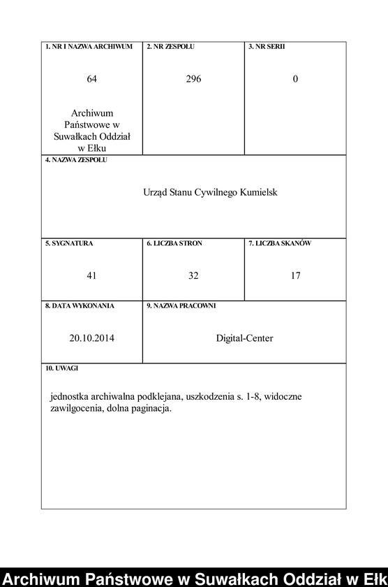 image.from.unit.number "[Sterbe-Haupt-Register des Königlichen Preussischen Standes-Amtes Kumilsko Kreis Johannisburg]"