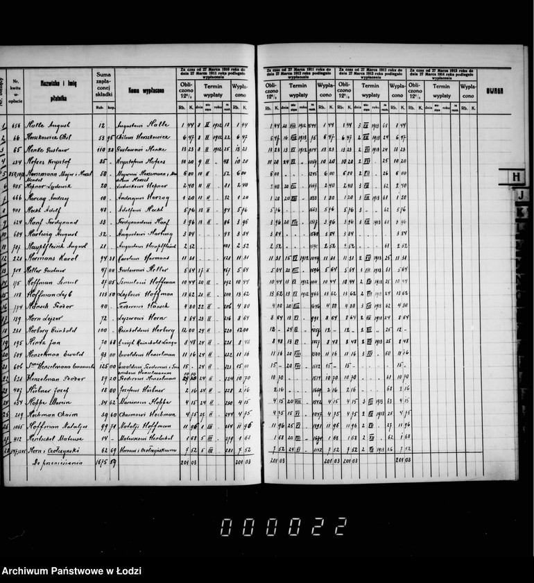 Obraz 20 z jednostki "Książka składek na budowę rzeźni bałuckiej"
